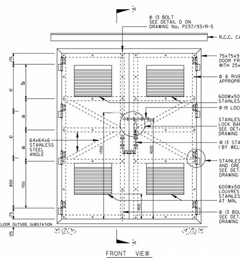 中電標準火牛房門／不銹鋼門工程／火牛房鐵器／百葉門／電線坑板／電纜槽架工程D4