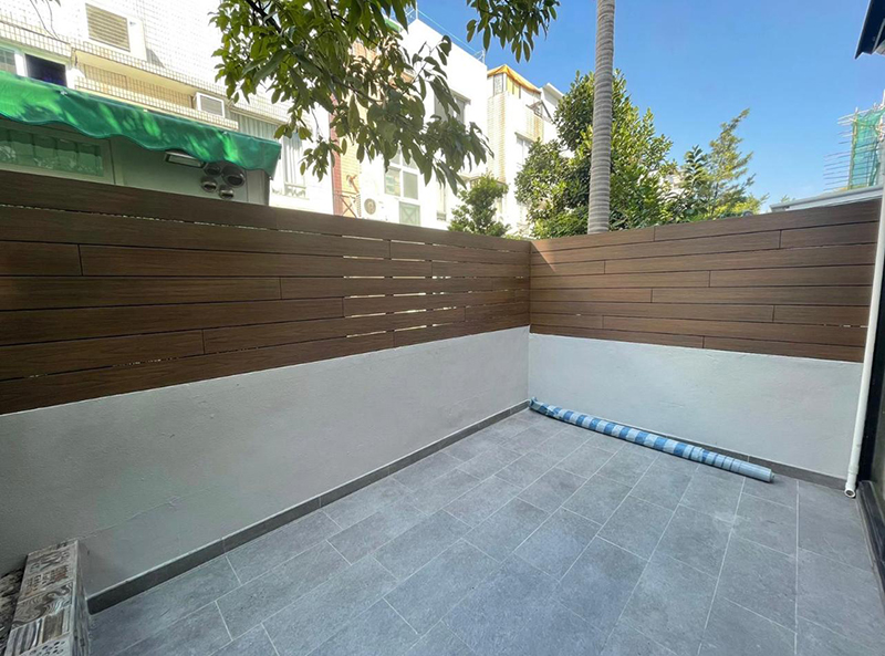 全面耐候性塑木圍欄柵欄工程案例2