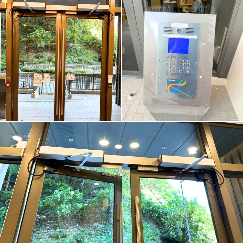 大廈屋苑玻璃自動門系統工程-自動門安裝-自動門hk-玻璃電動門-電動玻璃門-Auto-door-將軍澳翠嶺峰大堂玻璃電動門工程2