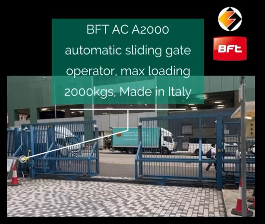 宣道國際學校 BFT AC A2000 Automatic sliding gate operator, max loading 2000kgs 學校大門出入口自動門案例丨供應及安裝掩摺閘門自動系統工程