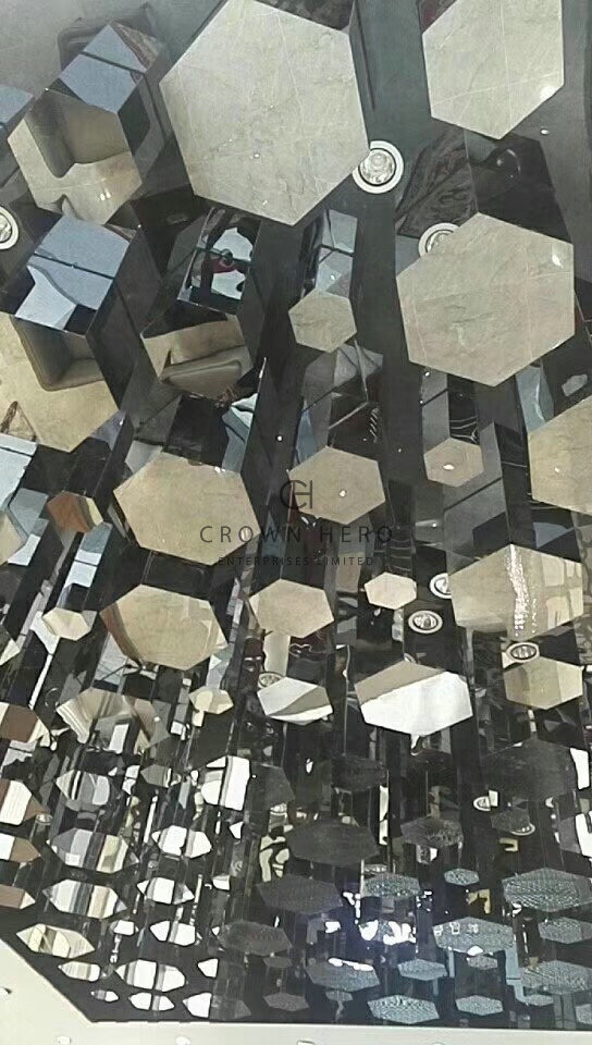 訂造不銹鋼天花裝飾件工程 Stainless Steel Panels for Ceiling, Interior Design Materials, Grand Stainless Steels2