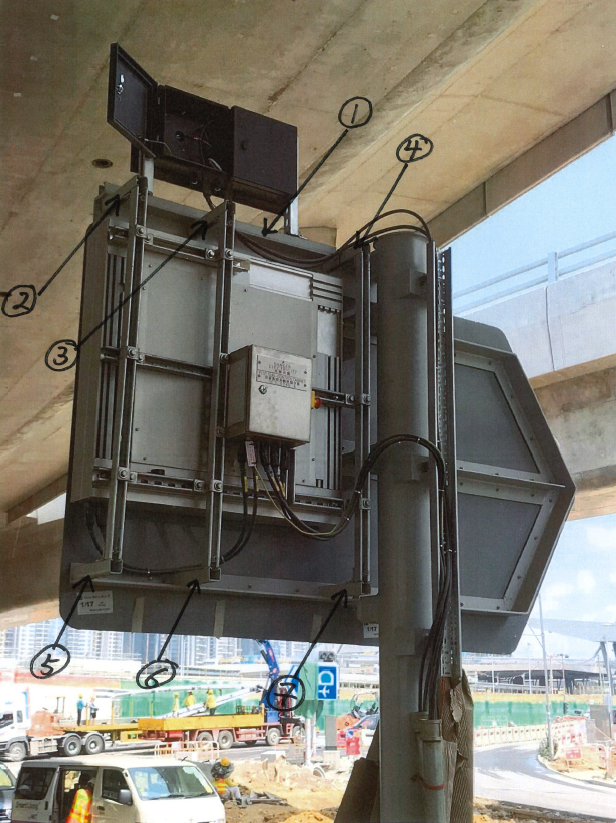 訂造GMS鉛水鐵馬路指示牌架-高速公路路牌柱-燈柱-熱浸鋅-港珠澳-公路指示片柱3