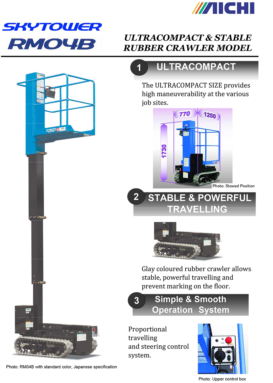 AICHI愛知RM04B履帶式高空自走車Catalog介紹 (官方英文版)1