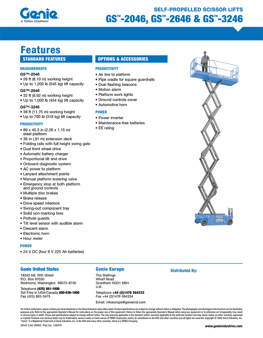 Genie-GS2646較剪式升降台​產品Catalog2