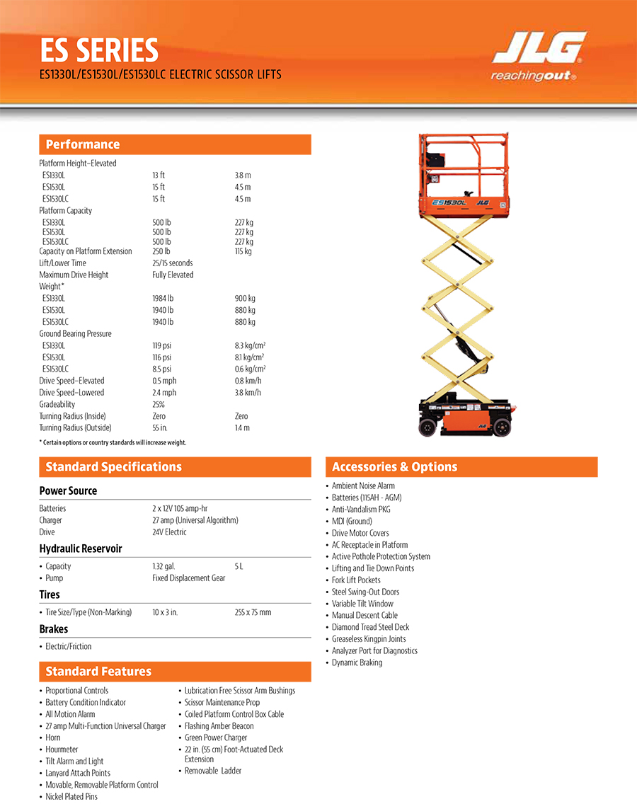 JLG-ES1530L較剪式迷你升降台​產品Catalog1