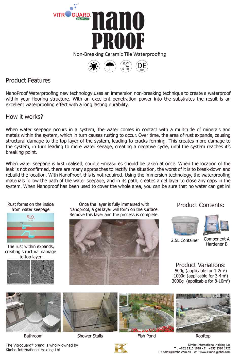 Vitroguard Nanoproof透明滲透性地台防水油基本資料